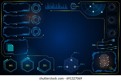 abstract hud ui screen tech digital concept background template design