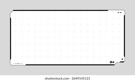 Abstrato hud interface do usuário com uma grade em um estilo sci fi. Elemento de vetor futurista para modelo de exibição e conceito de tecnologia.