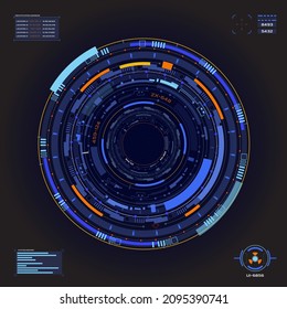 Abstrakter HUD Virtual Futuristic Target Information Circle Structure Element Vector.
