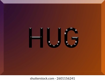 Abstract Hug Text Effect Design Purple Background