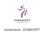 Abstract Human for Aerobic Logo Fitness, Gym, and Sport Vector Logo Design