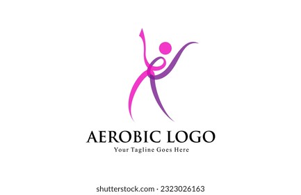 Abstract Human for Aerobic Logo Fitness, Gym, and Sport Vector Logo Design