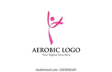 Abstract Human for Aerobic Logo Fitness, Gym, and Sport Vector Logo Design