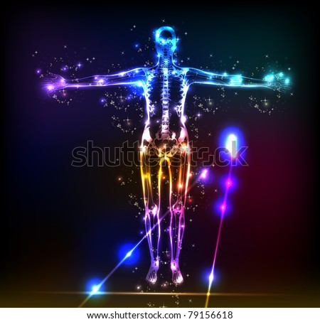 abstract human body background neon design