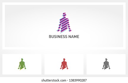 Abstract Human Body Striped Logo