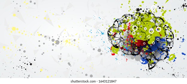 Abstract human brain. Artificial intelligence new technology. Science futuristic background