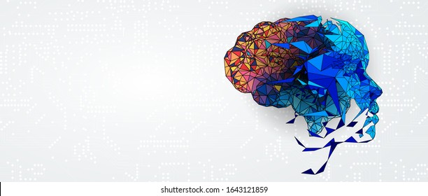 Abstract human brain. Artificial intelligence new technology. Science futuristic background