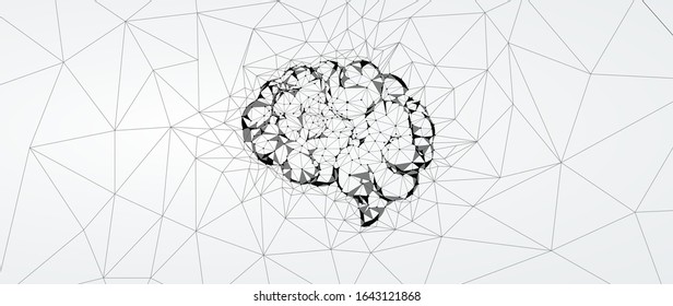Abstract human brain. Artificial intelligence new technology. Science futuristic background