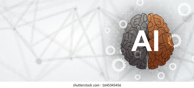 Abstract human brain. Artificial intelligence new technology. Science futuristic background