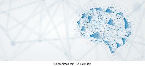 Abstract human brain. Artificial intelligence new technology. Science futuristic background
