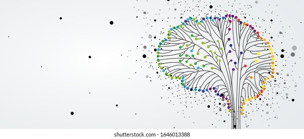 Abstract human brain. Artificial intelligence new technology. Science futuristic background