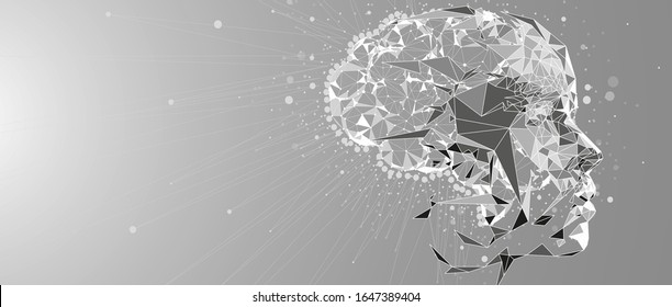 Abstract human brain. Artificial intelligence new technology. Science futuristic background