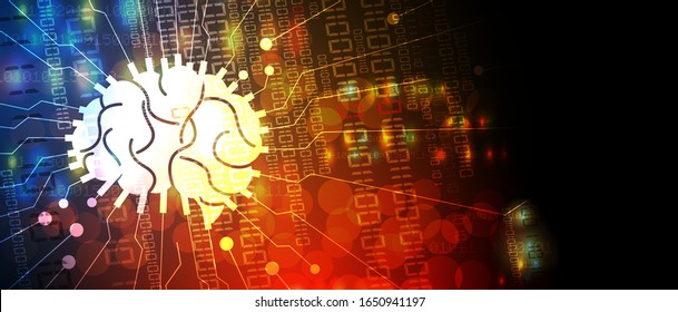 Abstract human brain. Artificial intelligence new technology. Science futuristic background