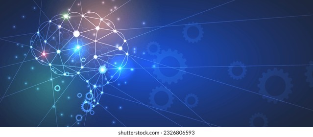 Abstract human brain. Artificial intelligence technology. Science background