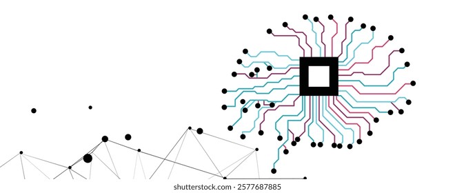 Abstract human brain. Artificial intelligence new technology. Science futuristic background