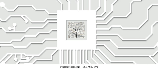 Abstract human brain. Artificial intelligence new technology. Science futuristic background