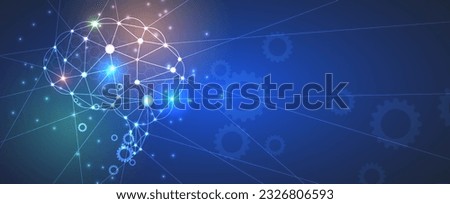 Abstract human brain. Artificial intelligence technology. Science background