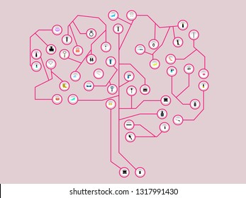 abstract human brain and beauty network.  beauty concept. 