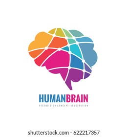 Abstract human brain - business vector logo template concept illustration. Creative idea colorful sign. Infographic symbol. Colored design element.