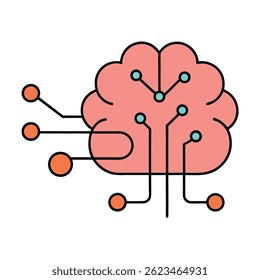 Cérebro Humano Abstrato Com Circuitos Ou Elemento Tecnológico