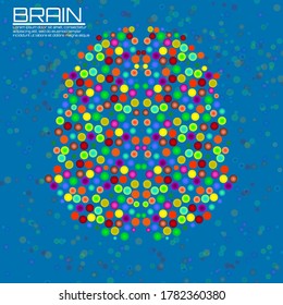 Abstract human brain with colorful circles. Creative concept of your design