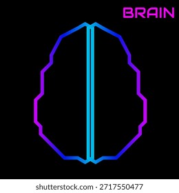 Abstract human brain of colorful gradient strip, vector logo