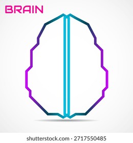 Abstract human brain of colorful gradient strip, vector logo