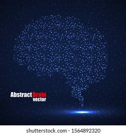Abstract human brain of glowing particles, technology concept. Vector