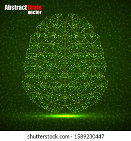 Abstract human brain of glowing particles, technology concept. Vector