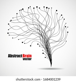 Abstract human brain of lines. Vector illustration