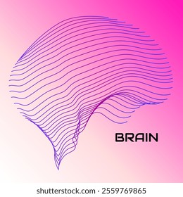 Abstract human brain. Logo with colorful lines