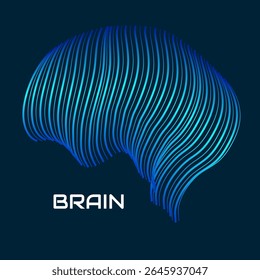 Abstract human brain. Logo with colorful lines
