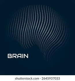 Abstract human brain. Logo with dotted lines
