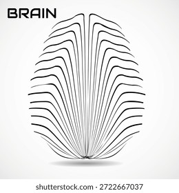 Abstract human brain. Logo with lines