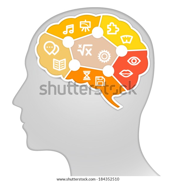 Abstract Human Brain Mind Map Icon Stock Vector (Royalty Free ...