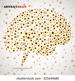 Abstract human brain. Molecular structure. Vector illustration. Eps 10