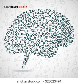 Abstract human brain. Molecular structure. Vector illustration. Eps 10