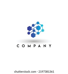 Abstract human brain neural network business concept logo