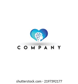 Abstract human brain neural network business concept logo
