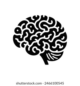 Abstract Human Brain Silhouette Vector - Modern Neuroscience and Cognitive Science Clipart for Educational and Research Designs