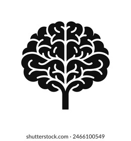 Abstract Human Brain Silhouette Vector - Modern Neuroscience and Cognitive Science Clipart for Educational and Research Designs