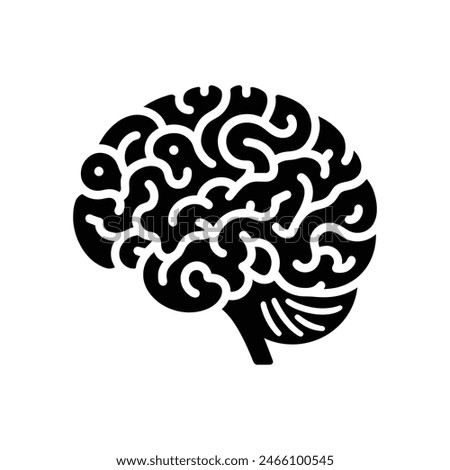 Abstract Human Brain Silhouette Vector - Modern Neuroscience and Cognitive Science Clipart for Educational and Research Designs