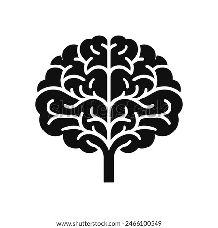 Abstract Human Brain Silhouette Vector - Modern Neuroscience and Cognitive Science Clipart for Educational and Research Designs