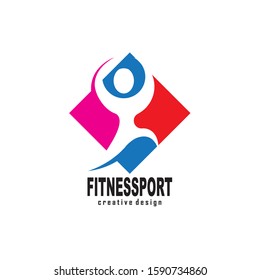 Abstract human character - concept business logo template vector illustration. Running man creative sign. Active sport fitness symbol. Graphic design element.
