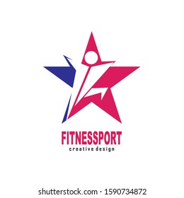 Abstract human character - concept business logo template vector illustration. Running man creative sign. Active sport fitness symbol. Graphic design element.
