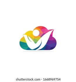 Abstract Human Cloud Logo Design. Business corporate cloud logo design vector.