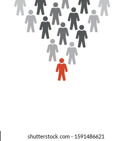 Abstract human community concept on the white