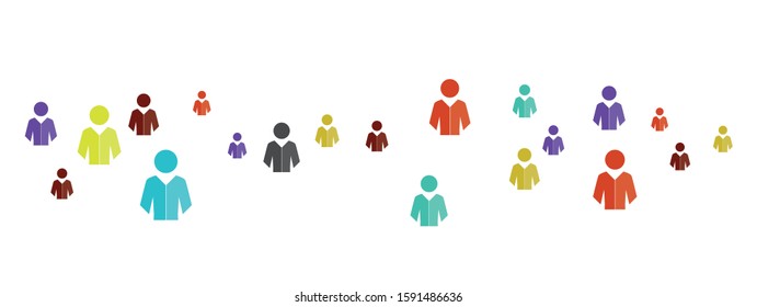 Abstract human community concept on the white