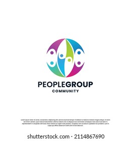 diseño abstracto del logo de la comunidad humana. diseño moderno de la plantilla de logotipo de color comunitario.