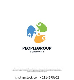 abstract human community logo design. community colorful logo template modern concept.